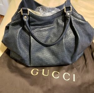 Navy Guccissima Sukey Bag